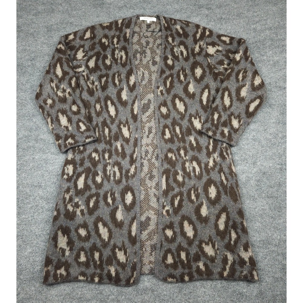 Gerard Darel Paris Cardigan Women's 2 Animal Print Mohair Blend Pockets Long *